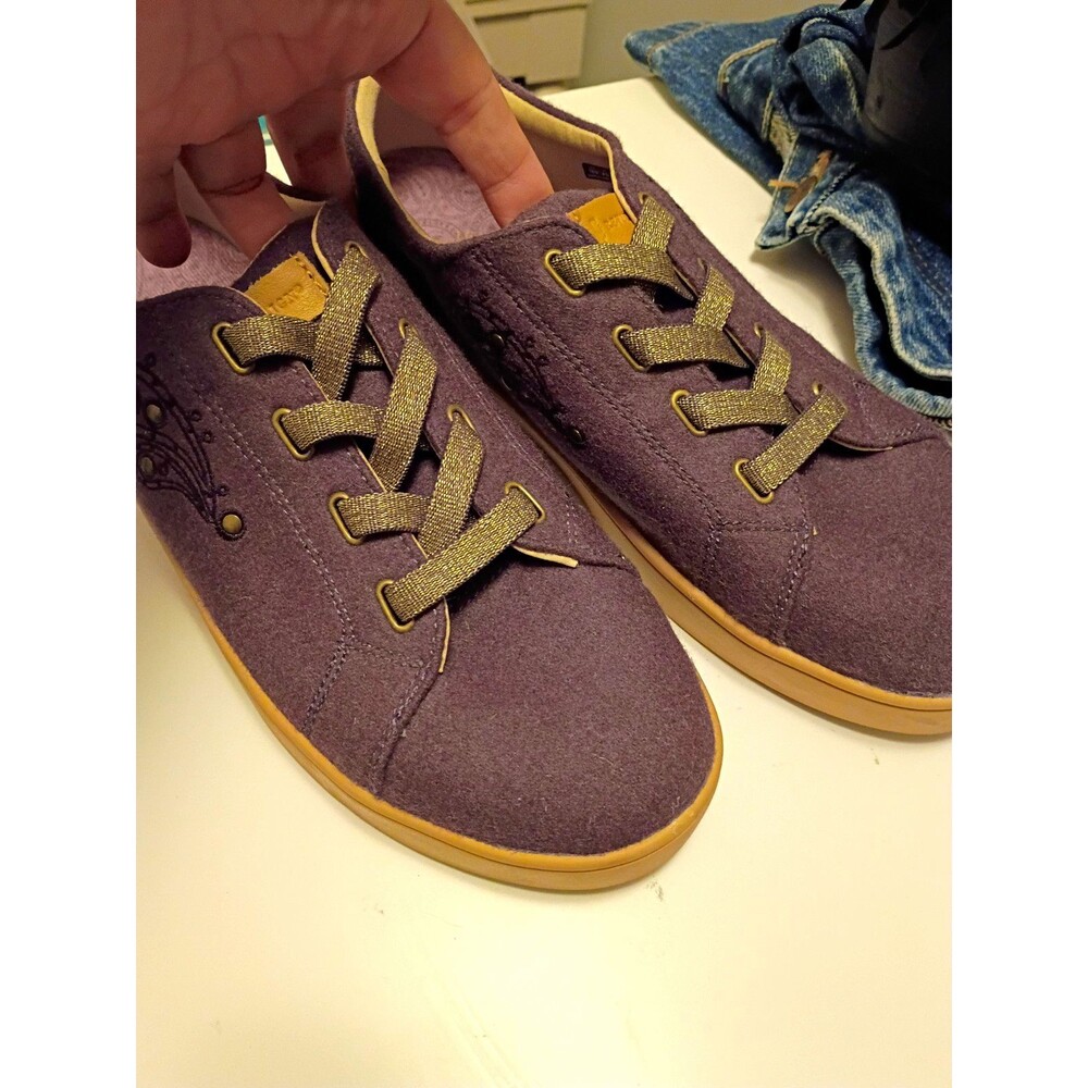 Revitalign Purple/Tan Canvas Studded Lace-Up Orthotic shoes US 10 D